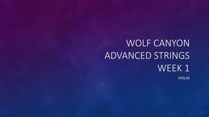 Wolf Canyon Advanced Strings Week 1 Viola Practice Tips
