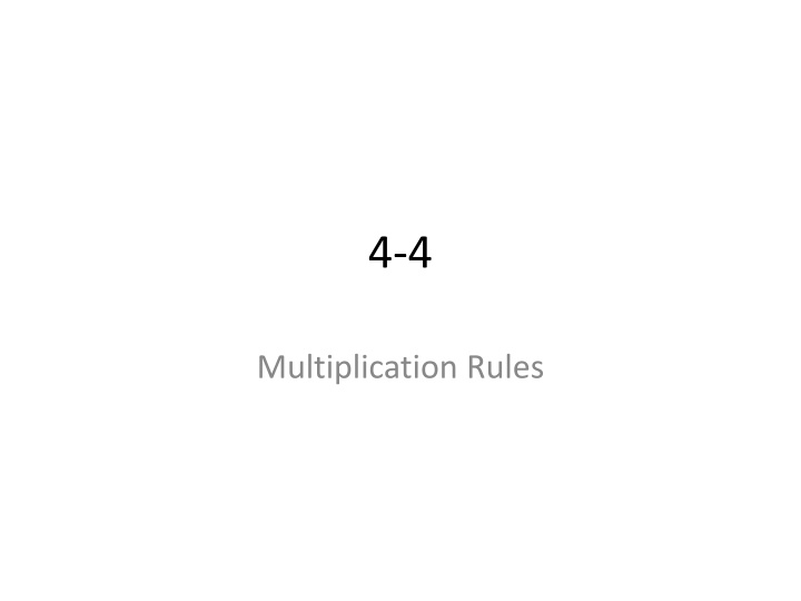 Probability Rules and Applications