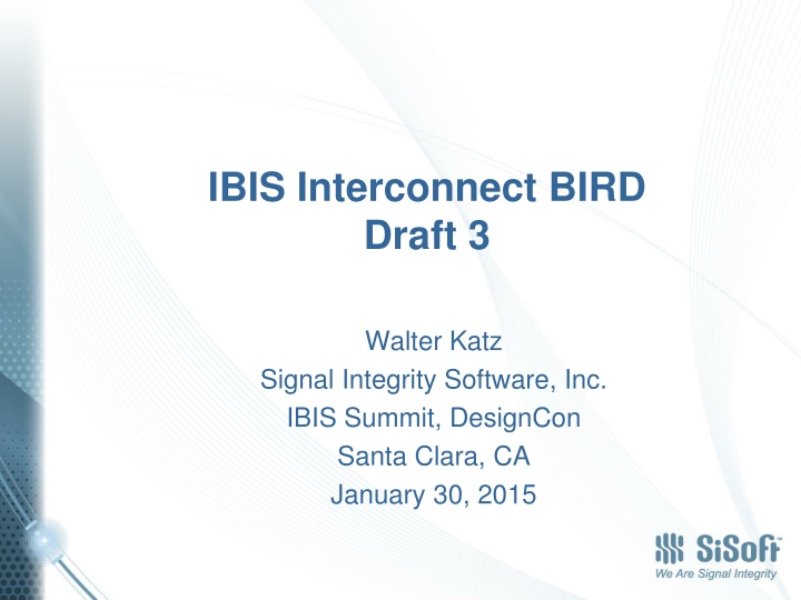 Overview of IBIS Interconnect Task Group Models