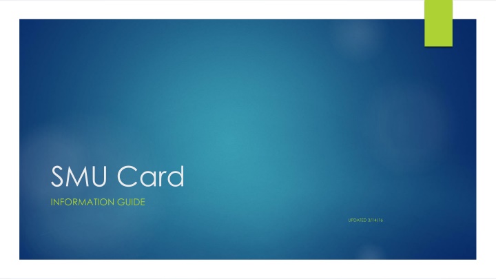 SMU Card Information Guide Update