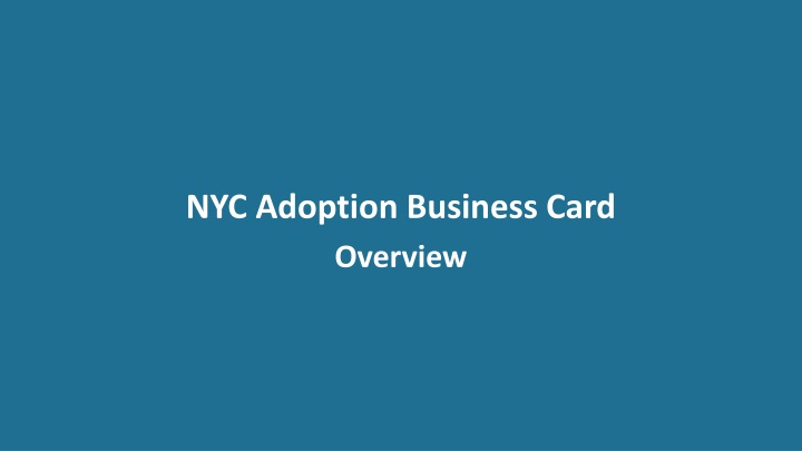 NYC Adoption Business Card Overview - Design Options Front and Back
