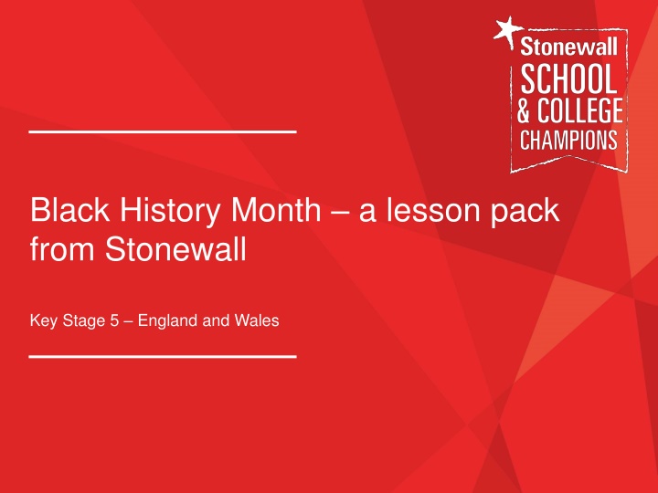 Celebrating Black Role Models in History - Lesson Pack from Stonewall