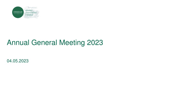 Annual General Meeting 2023 Agenda and Association Report
