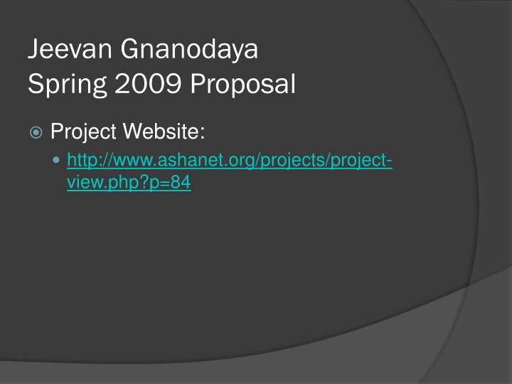 Project Proposal for Jeevan Gnanodaya School for the Deaf