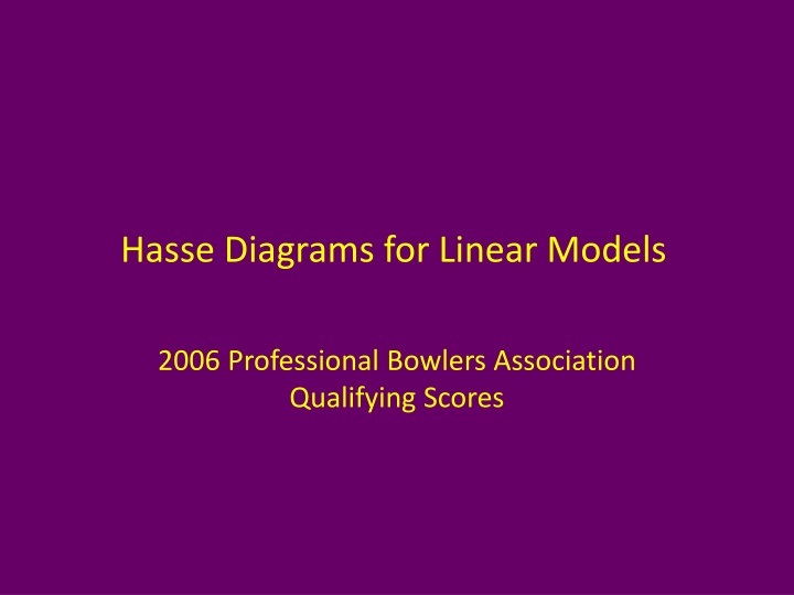 Hasse Diagrams in Linear Models for Professional Bowlers Association Qualifying Scores