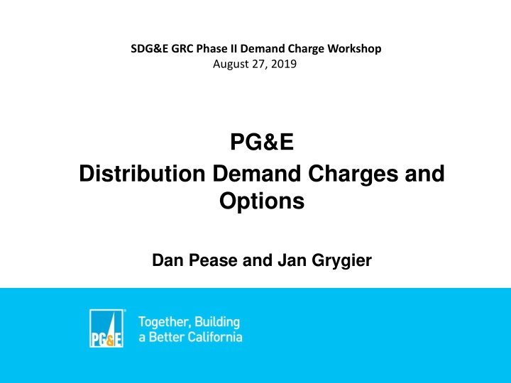 Distribution Capacity Costs and Alternative Demand Charge Options