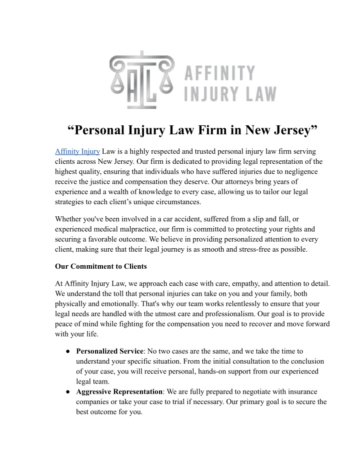 personal injury law firm in new jersey n.w