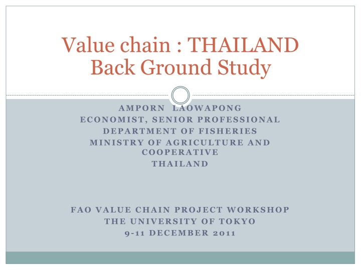 Analysis of Fishery Industry in Thailand