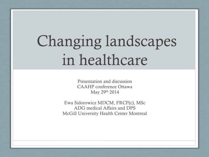 Healthcare Transformation Update: MUHC Redevelopment Project