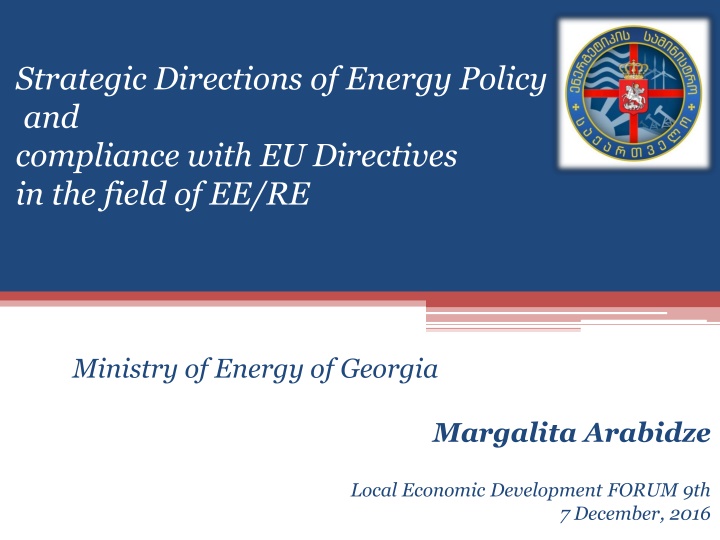 Overview of Energy Policy and Compliance with EU Directives in Georgia