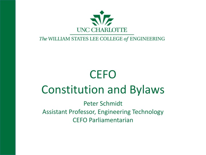 CEFO Constitution and Bylaws Revision Proposal