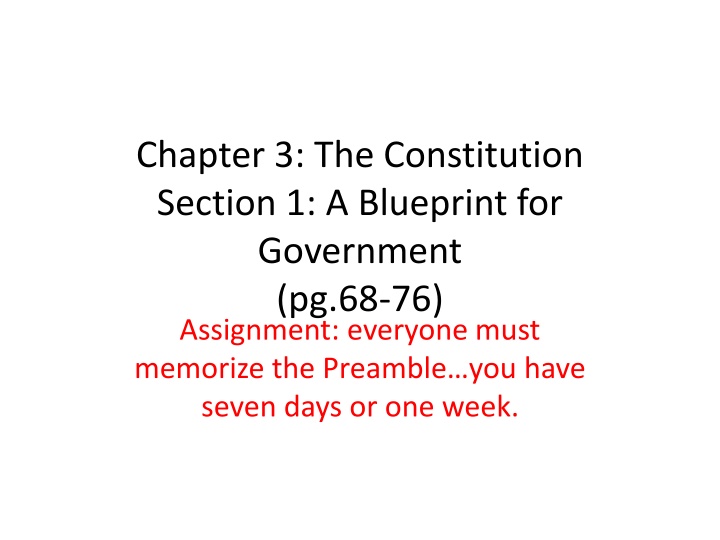 The Blueprint for Government: Goals and Principles of the Constitution