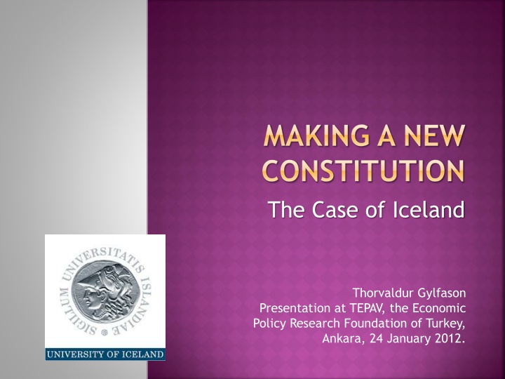 Making a New Constitution: The Case of Iceland