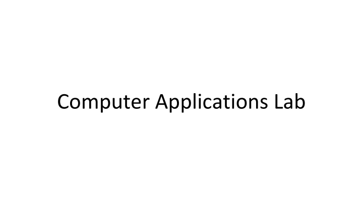 Organizing Files and Folders in Computer Applications Lab