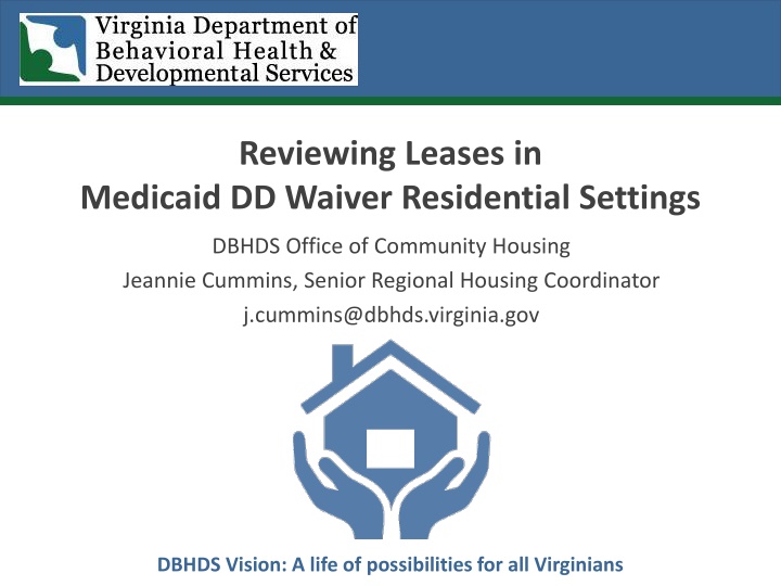 Leases in Medicaid DD Waiver Residential Settings