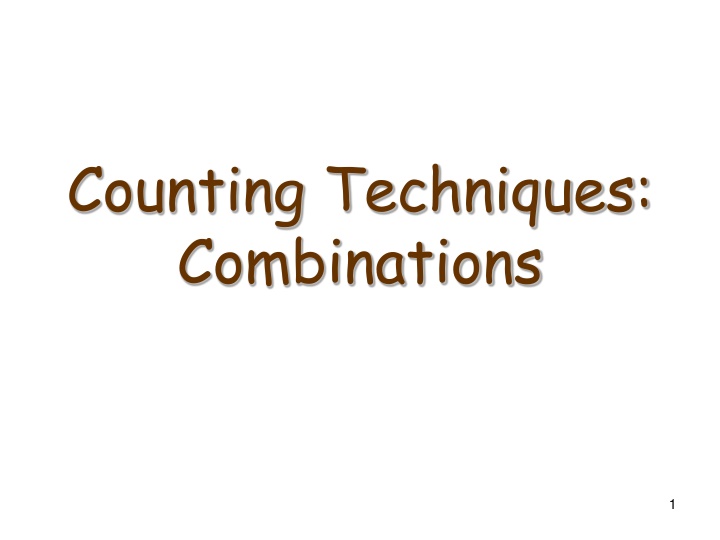 Combinations and Counting Techniques