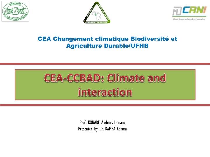 Climate Change, Biodiversity, and Sustainable Agriculture Programs at UFHB