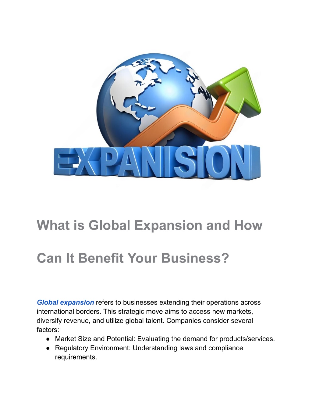 what is global expansion and how l.w