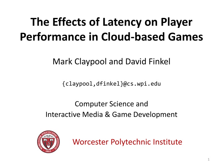 Impact of Latency on Player Performance in Cloud-based Games