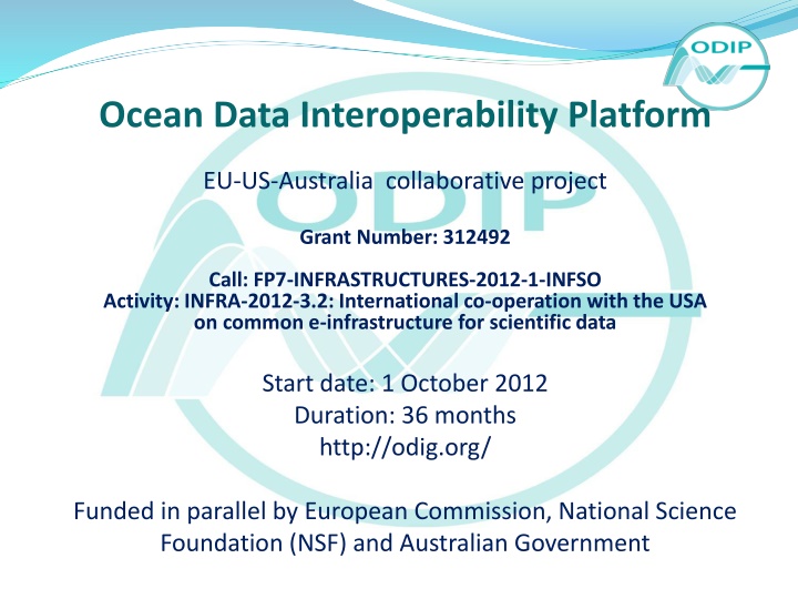 Ocean Data Interoperability Platform: EU-US-Australia Collaborative Project