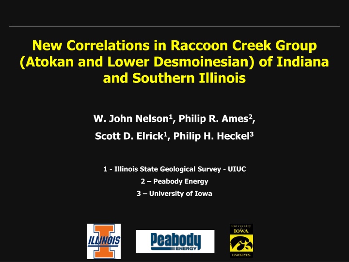 New Correlations in Raccoon Creek Group of Indiana and Southern Illinois