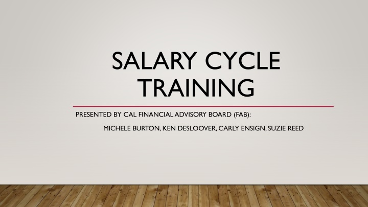 Salary Cycle Training and Course Objectives for Departmental Fiscal Officers