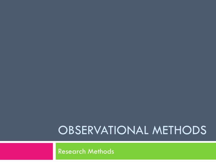 Observational Research Methods