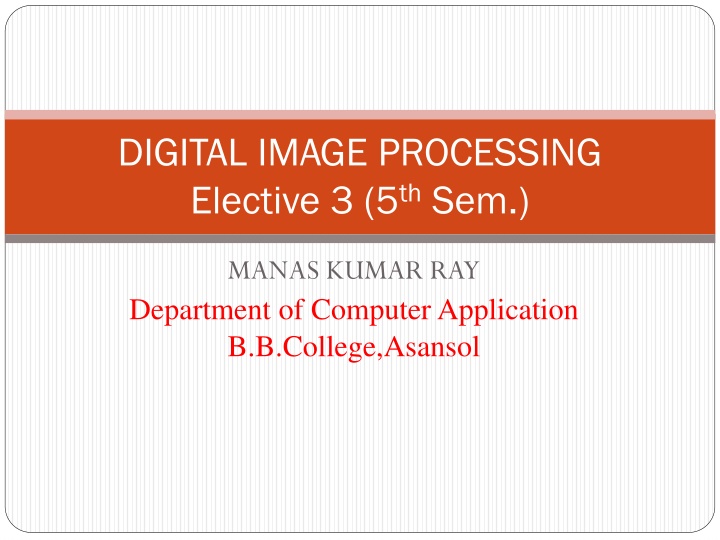 Basics of Digital Image Processing in Computer Applications