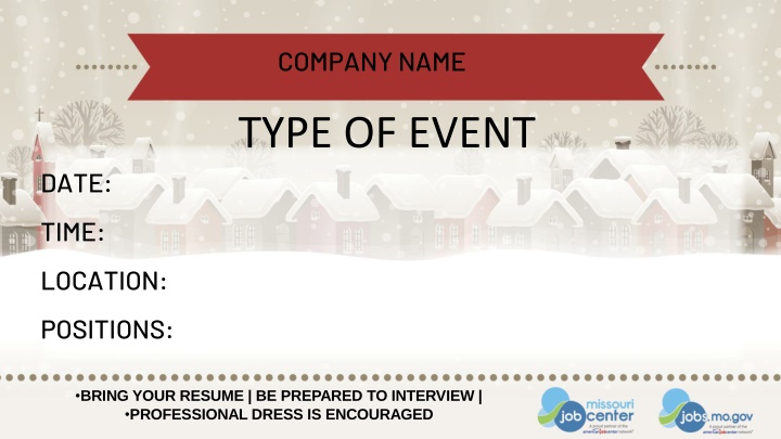 Job Fair Event Information for Various Companies