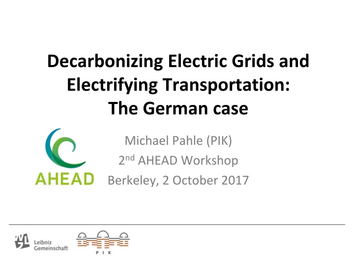 Decarbonizing Electric Grids and Electrifying Transportation in Germany