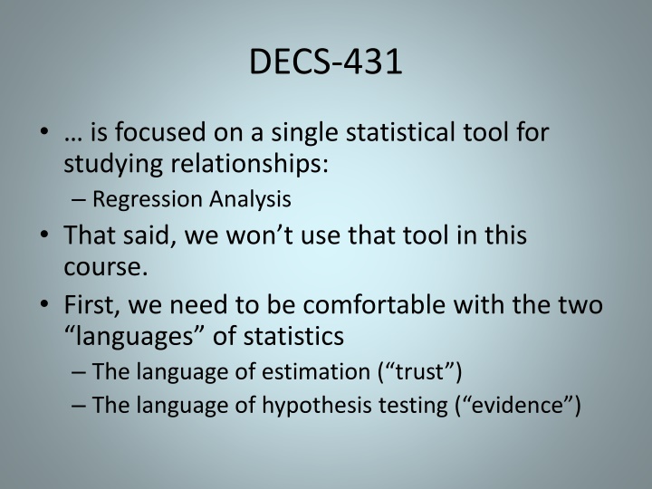 The Essence of Statistics in Decision-Making
