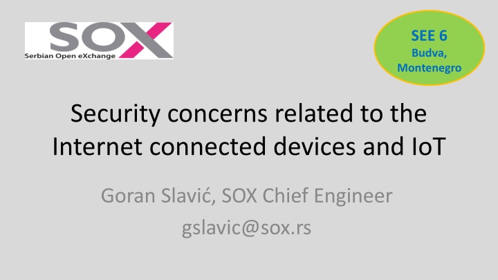 Security Concerns and Future Challenges of Internet Connected Devices in Budva, Montenegro