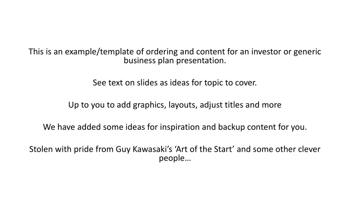 Effective Business Plan Presentation Template