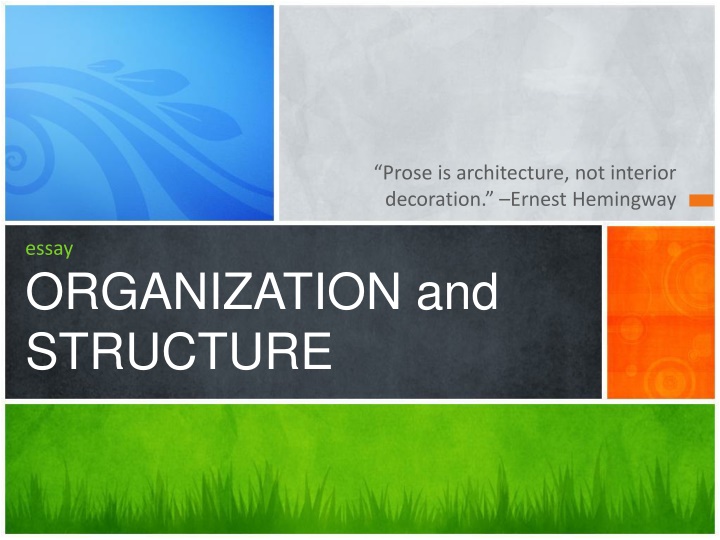 The Organization and Structure of Writing