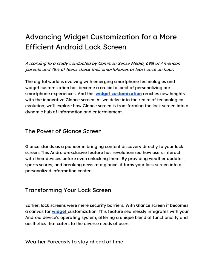advancing widget customization for a more n.w