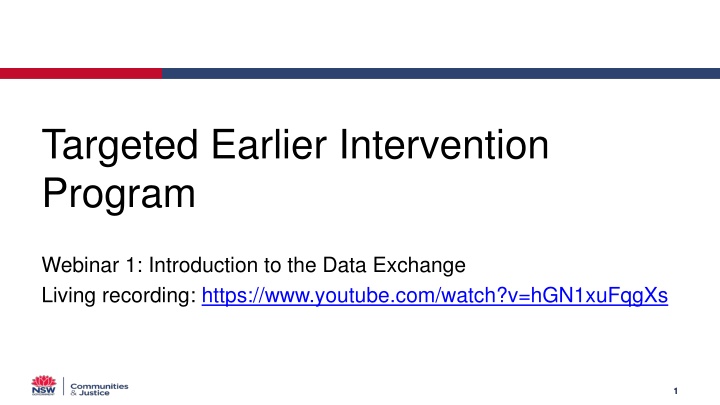 Targeted Earlier Intervention Program Webinar Overview