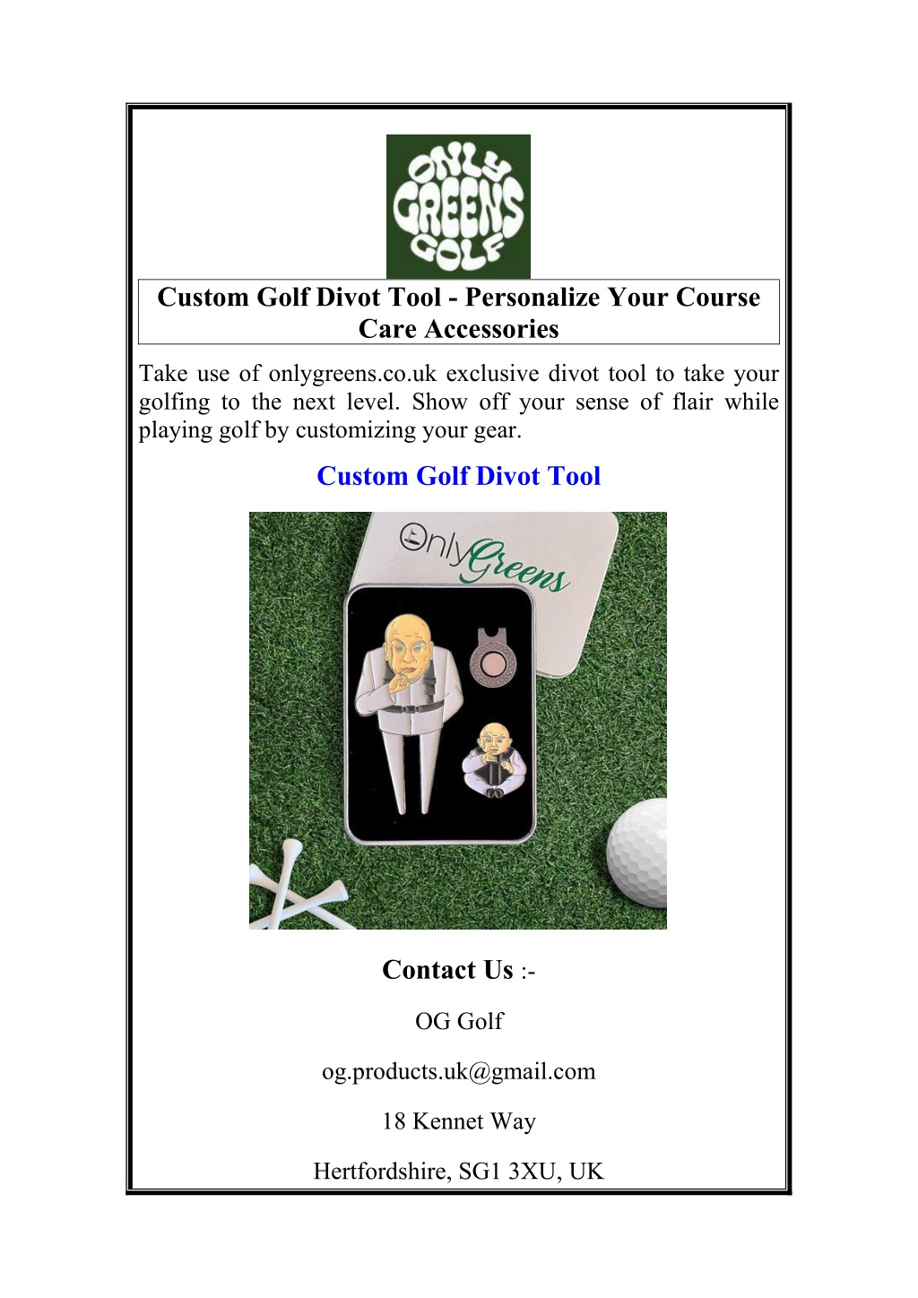 custom golf divot tool personalize your course l.w