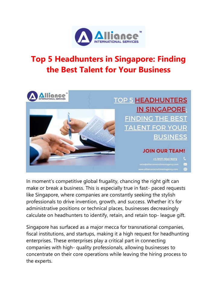 top 5 headhunters in singapore finding the best n.w