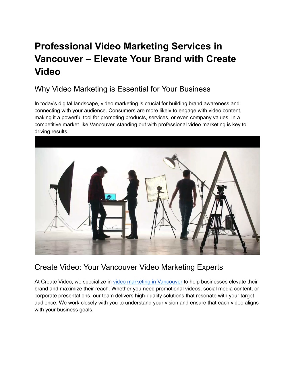 professional video marketing services l.w