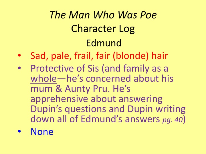 Character Analysis in 