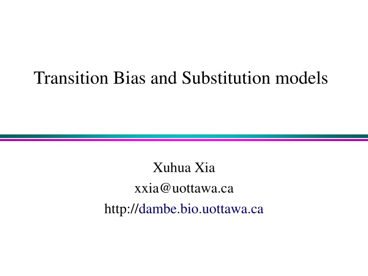 Transition Bias and Substitution Models in Genetics