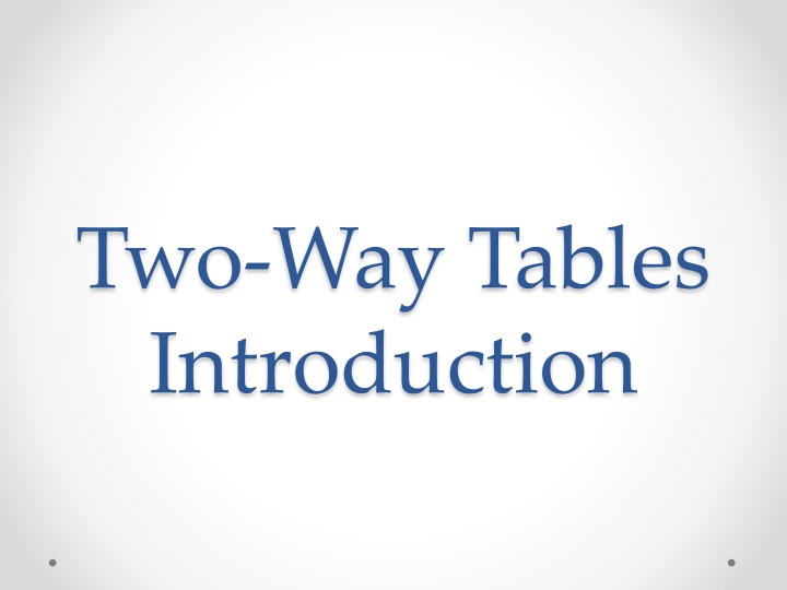 Exploring Two-Way Tables in Statistics