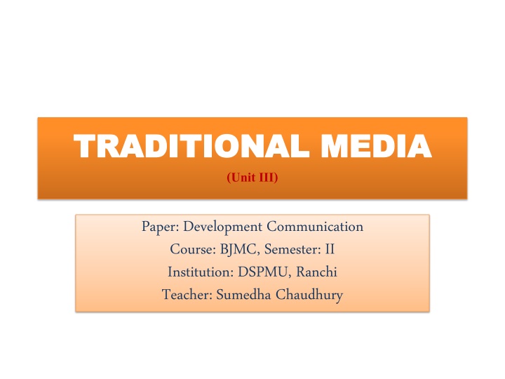 Importance of Traditional Media in Rural India