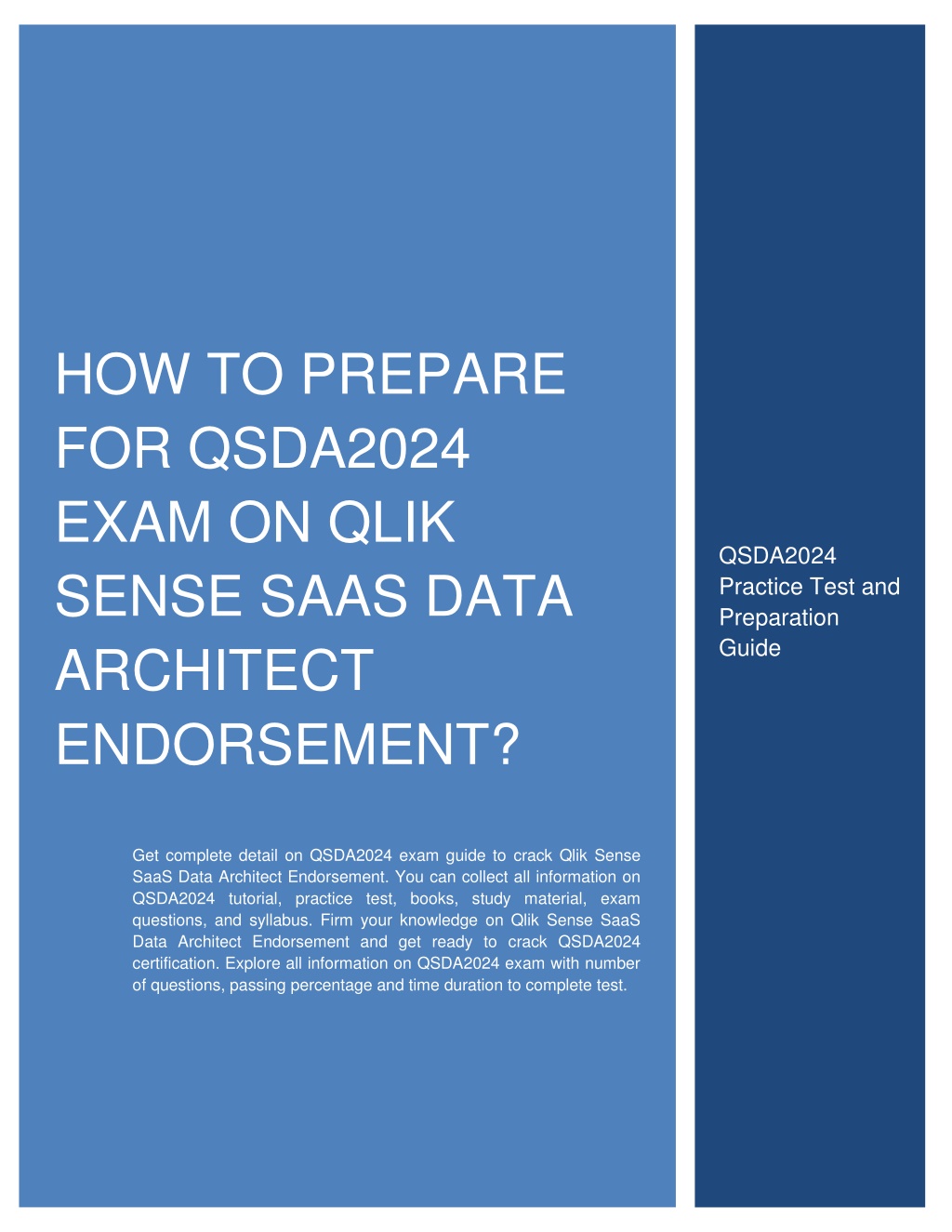 how to prepare for qsda2024 exam on qlik sense l.w