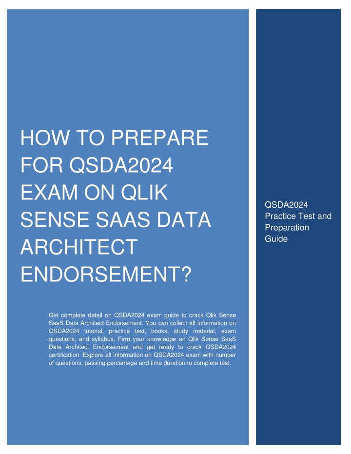 how to prepare for qsda2024 exam on qlik sense n.w