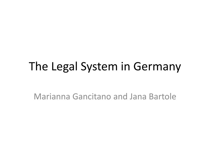 The Legal System in Germany