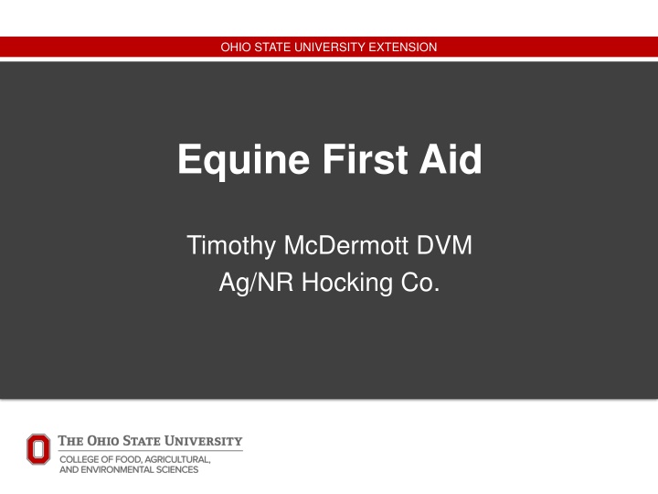 Equine First Aid Essentials: Ohio State University Extension Guide