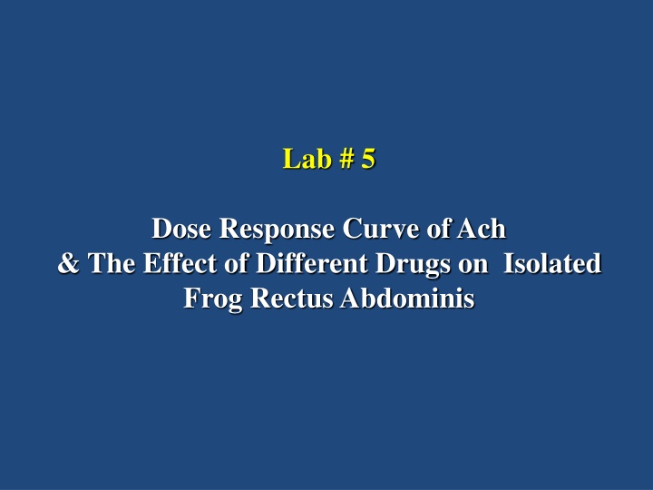 Neuromuscular Transmission and Drug Effects on Frog Rectus Abdominis