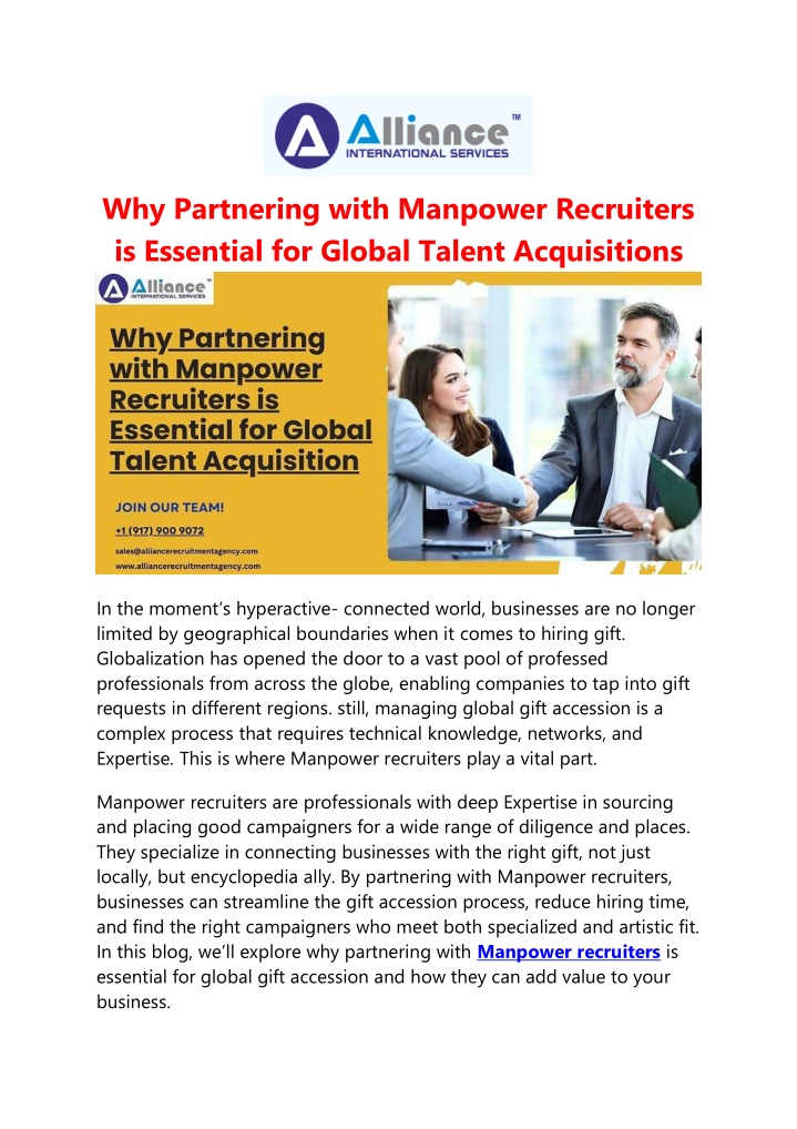 why partnering with manpower recruiters n.w