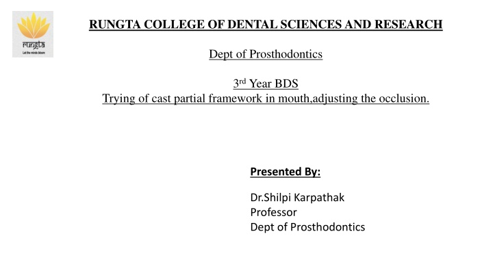 Clinical Appointment and Esthetic Try-In in Dental Prosthodontics